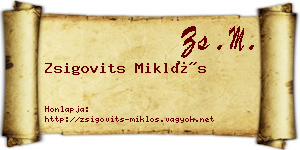Zsigovits Miklós névjegykártya